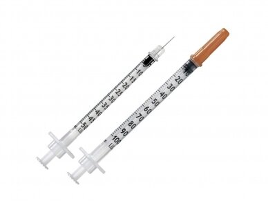 B.Braun Omnican švirkštas insulino, insulininis 0,5 ml sterilus su integruota 30G x 8 mm adata 100 vnt.