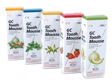 Po 15,00 EUR už 1 vnt. užsakant 3 vnt. GC Tooth Mousse Recaldent dantų kremas be fluoro 40 g (35 ml).