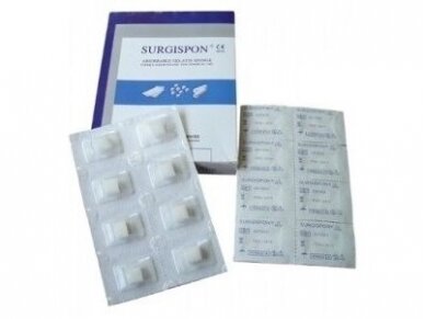 SURGISPON hemostatinės kempinėlės sterilios 10mm x 10mm x 10mm 50 vnt.